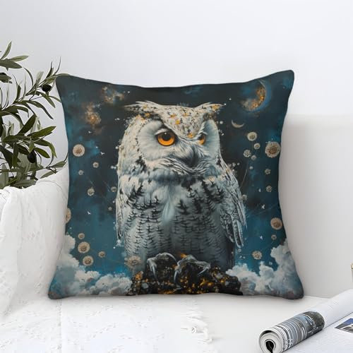 BLISSCOZY Eule Kissenbezüge Animal Bird Dekokissen Sofakissen Geschenke Für Familien Und Urlaub 40x40cm