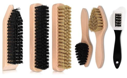 HAC24 8-tlg. Schuhpflegeset 6X Bürste 1x Schmutzradierer 1x Poliertuch Schuhputzset Schuhpflege Set