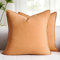 Velvhom Outdoor Kissen Orange 40x40 Boho Kissenbezug für Sofa Schlafzimmer Wohnzimmer Balkon Sofakissen Dekokissen Kissenhülle Luxuriös Moderne Kissenbezüge Leinen Baumwolle 2er Set