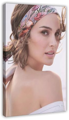 bpoejge Exklusive Kunst, weibliche Schauspielerin Natalie Portman, Portrait-Poster, 4 Leinwandposter, Wandkunst, Dekordruck, Gemälde für Wohnzimmer, Schlafzimmer, Dekoration, 60 x 90 cm