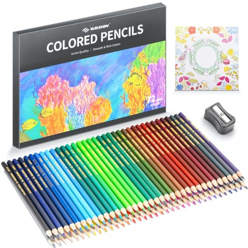 Set di matite colorate, 72 pezzi, matite colorate professionali per adulti, libri da colorare con anima morbida, per artisti, schizzi, matite da disegno, articoli da disegno per adulti e bambin