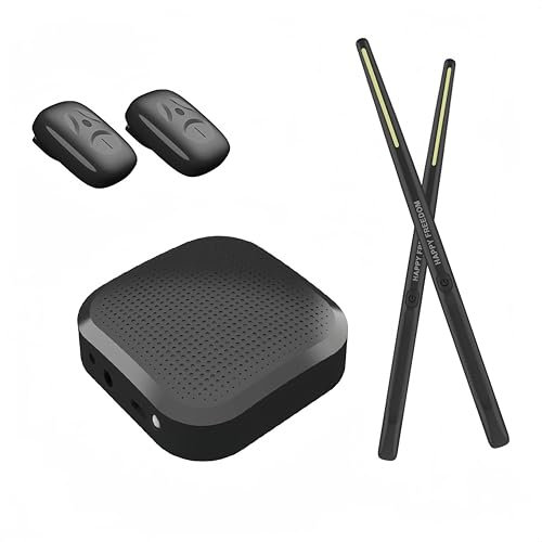 Virtuelles Schlagzeug, 3D-Bewegungserkennung, Virtual-Reality-Schlagzeug mit 2 Trommelstöcken, 2 Fußpedalen, Tragbares Schlagzeug für Anfänger, Kinder und Erwachsene