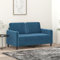 Willood 2 Sitzer Sofa mit Schlaffunktion Couch für Wohnzimmer Schlafzimmer Blau 120 cm Samt