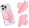 BOXOB Lipgloss-Handyhülle, Herzförmiger Lipgloss-Handyhüllenhalter aus Silikon Griffiger Lippenstift-Handyhalter Tragbare Lippenstift-Handyhülle für iPhone Android (Pink)