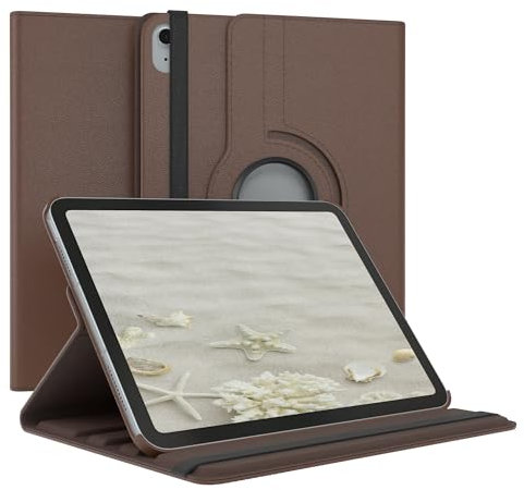 EAZY CASE - Tablet Hülle für iPad 11. Generation A16 (2025) Schutzhülle 11 Zoll Smart Cover Tablet Case Rotationcase zum Aufstellen Klapphülle 360° drehbar mit Standfunktion Tasche Kunstleder Braun