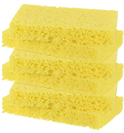 M METERXITY 6-Pack Kitchen Sponges Eco Cellulose Non-Scratch Heavy | Yellow, Condense, Scrub, Household/Bathroom, Clean Tough Messes, Dish Scrubber