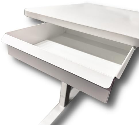 MegaMaxx UK Under Desk Drawer – White Steel Slide-Out Storage Unit for Office, Garage or Workshop – Heavy Duty Hidden Drawer for Worktops – UK Made