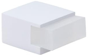 EVI Herrajes | Türstopper für den Boden – quadratisches Design | 20 x 14 mm | Weiß lackierter Stahl – weißes Gummi | Klebefixierung | I-197/14