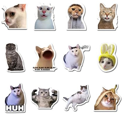 Nurila 12 Stück Magnet Katze Kühlschrank, Magnete Für Kühlschrank Lustig | Katze Meme Fridge Magnet, Kühlschrankmagnete, Flexible, Küche, Heimdekoration, Schule, Schließfach