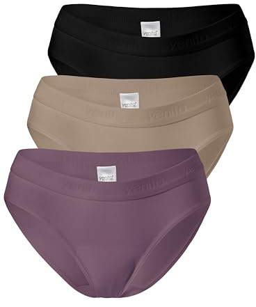 Yenita Damen Bustier, Hüftslip oder String -Baumwolle- 3er Set Sports Collection Unterwäsche - Sportliches Bustier & Slips für Alltag, Freizeit & leichte Sportaktivitäten wie Yoga/Pilates