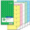 SIGEL BO082 Bonbücher Sparpack im 5er Set a 360 Abrisse in gelb, rosa, weiß, grün, blau, 10,5 x 20 cm, 2x60 Blatt (jeweils nummeriert von 1 - 360)