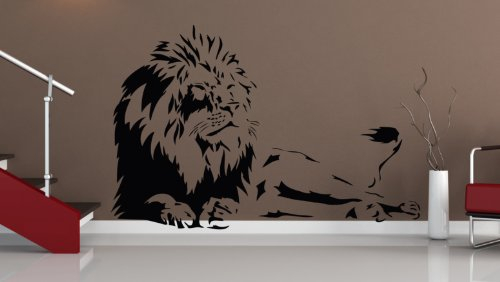 Sticker-Verschicker WANDSTICKER LÖWE AFRIKA TIGER BAUM WANDAUFKLEBER WALLPRINT (Größe 59 x 90 cm) Nr.127