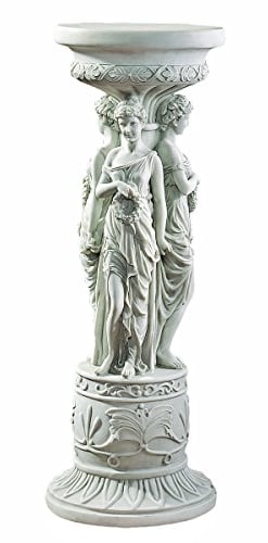 Design Toscano KY992 Chatsworth Manor Neoclassical Furniture Pedestal Column Plant Stand, Polyresin, Antique Stone, 71 cm