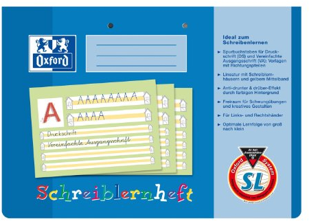 Oxford Schreiblernheft, A4 quer, Lineatur SL, 16 Blatt, 10 Stück