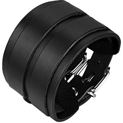 JewelryWe Schmuck Metalllegierung Legierung Leder Echtleder Armband Armreifen Manschette Silber Schwarz Kordelkette Motorradfahrer Biker Einstellbar Verstellbaren Passen 7~9 Zoll Herren