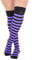 Crazy Chick New Ladies Girls Stripe Stripy Striped Over The Knee Thigh High Long Socks Assorted Colours UK Size 4-6 (Black & Purple)