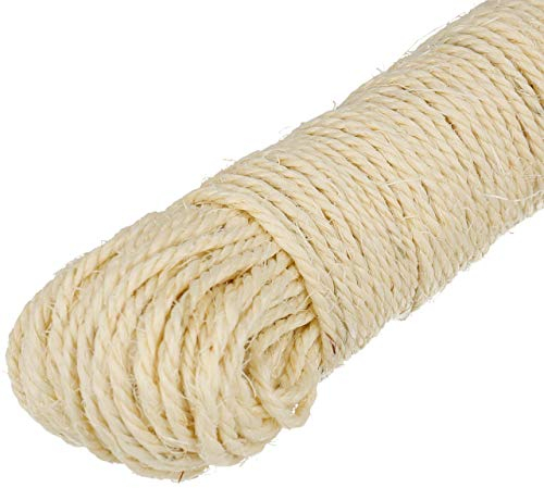 Lantelme Sisalseil 60 Meter lang aus 2 x 30m Bündeln | Natur Seil Schnur für Katzen Kratzbaum Reparatur | Heimtierbedarf Griffoir Katzenbaum | Robuste Sisal Leine für Hobby Basteln DIY Gartenarbeiten