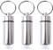 pengxiaomei 3 pcs Waterproof Aluminum Pill Box, Pocket Pill Case Silver Pill Holder Medicine Case Water Resistant Keychain Silver Pill Holder Pill Container for Outdoor Travel Camping