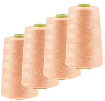 4 x 4572m Overlock-Garn Overlock-Nähgarn Oeko-Tex Polyestergarn Farbe 501 bis 540, Farbe:A533 apricot