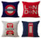 Kissenbezug, britischer Stil, Baumwolle, Leinen, weich, quadratisch, Sofa, London, 4 Stück