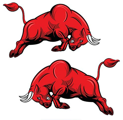 QULIN Auto Aufkleber Bull Red springt Auto Aufkleber 17,4 * 10 cm