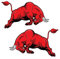 QULIN Auto Aufkleber Bull Red springt Auto Aufkleber 17,4 * 10 cm