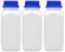 plasteo® 3x 1000 ml Weithalsflasche mit Schraubverschluss | Laborflasche Chemikalienflasche | lebensmittelecht mit Gefahrgutzulassung | absolut dicht spülmaschinengeeignet BPA-frei Plastikflasche