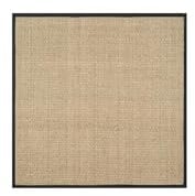 Safavieh Tapis en Fibres Naturelles Salon, Salle à Manger, Chambre à Coucher - Natural Fiber Collection, Tapis à Poil Court, Naturel et Noir, 122 x 122 cm