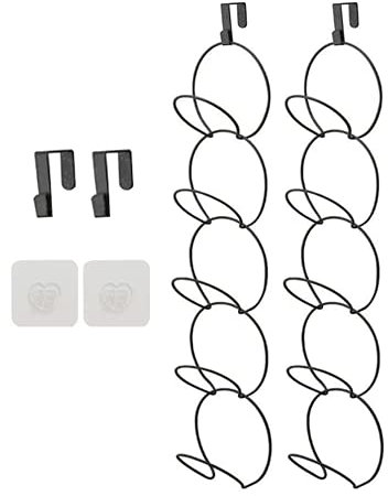 SUNFICON Hat Organiser Rack Holder Hanger 10 Pack Baseball Cap Display Storage Rack Closet Hanging for Scarves Handbags Towels Clothes Ties Over Door Wall Mounted w Hanging Hook Black