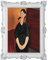 Idea Casa Druck auf Banner Leinwand Bild Modigliani Gemälde Portrait von Paulette mit Rahmen im Barockstil 86 x 67 (Weiß/Silber)