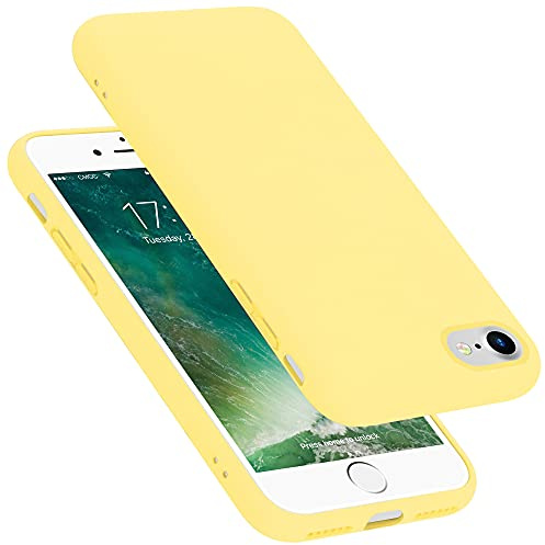 Cadorabo Hülle kompatibel mit Apple iPhone 7 / 7S / 8 / SE 2020 Hülle Silikon Handyhülle für iPhone 7 / 7S / 8 / SE 2020 Case aus flüssigem Silikon- Kratzfeste dünne TPU Schutzhülle - Liquid GELB
