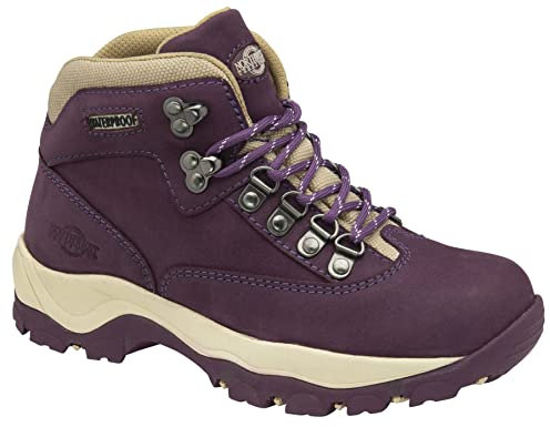 Northwest Territory LADIES PEAK LACE UP PREMIUM LEATHER UPPER WATERPROOF WALKING/HIKING TREKKING BOOT (Purple Nubuck, 8 UK, numeric_8)