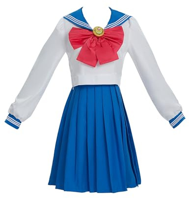 Haikyuu Sailor Suit JK Uniform Set Cosplay Kostüm Outfits mit Fliege und Rücken Schleife Dekoration (Medium)