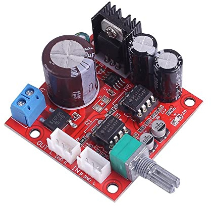 DONGKER NE5532 Vorverstärkerplatine, Dual NE5532 Vorverstärker Platine, AC 5V-16V/DC 6V-24V Dual OP AMP Vorverstärkermodul Einzelnetzteil mit Potentiometer