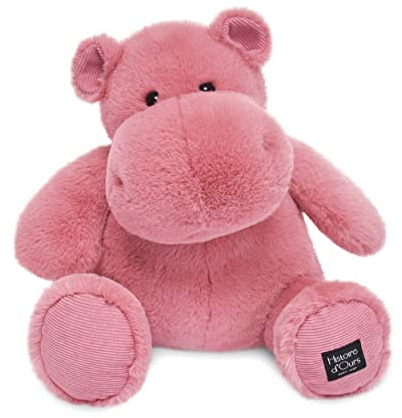 Histoire d'Ours - Peluche Hippopotame - Hip'Fun - Rose foncé - 40 Cm - Grande Peluche Douce et Mignonne pour les Calins - Idée Cadeau de Naissance et Anniversaire pour Enfants - L'HIPPO - HO3102