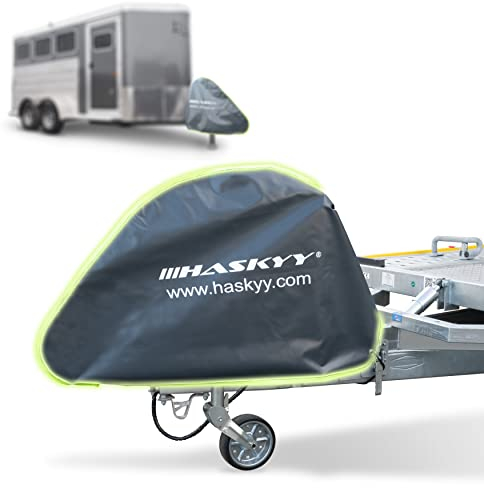 Deichselhaube Deichselabdeckung Wohnwagen REFLEKTIEREND Anhänger 130x75cm HASKYY XXXL Deichselschutzhülle aus LKW-Plane Wasserdicht Universal Anhängerkupplung Abdeckung