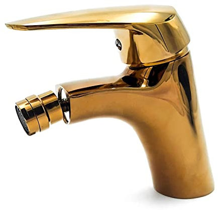 Rubinetto Miscelatore Bidet Bagno Monoleva Oro Lucido Rompigetto Girevole 7189G