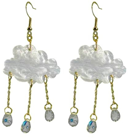 Acryl Regen Wolken Ohrringe Kristall Teardrop Regen Wolke Ohrringe Handgemachte Regen Wolke Ohrringe Niedliche Wolke Ohrringe Klar Acryl Ohrringe für Frauen Baumeln Mädchen Valentinstag Regen Wolke