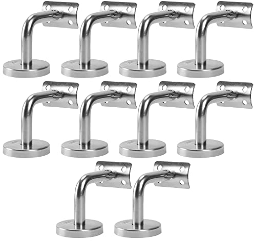 Sonnewelt 10 Stück Edelstahl Handlaufträger Handlaufhalter Edelstahl Ø50 handlaufstütze Geländer Wand handlauf halterung Handlauf Befestigung für Wandbefestigungen/Stützung (Silber)