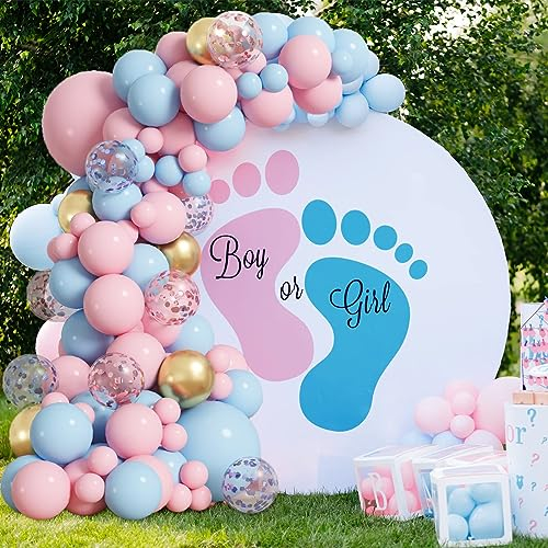 Ghirlanda di palloncini rosa blu, kit arco di palloncini rosa blu con palloncini coriandoli per ragazzo ragazza rivelazione di genere festa baby shower, decorazione festa di compleanno di matrimonio