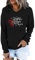 HOOUDO Sweatshirt Damen Mit Kapuze Bedruckt Hoodies Pullover Kordelzug Sweatshirt Top Bluse mit Tasche Sweatshirt Damen Oversized (Black, S)