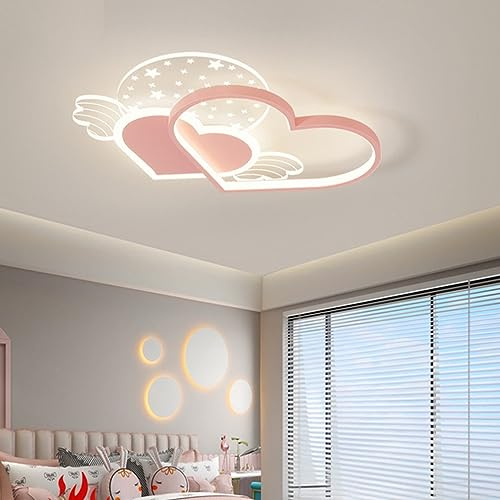 Deckenleuchte LED Kinder Acryl Deckenlampe Schlafzimmer Kinderzimmerlampe Herz Design Dimmbar Mädchen Kinderzimmer Lampe Baby Jungen Lampen Mit Fernbedienung Leuchttafel Wohnzimmer Pendelleuchte