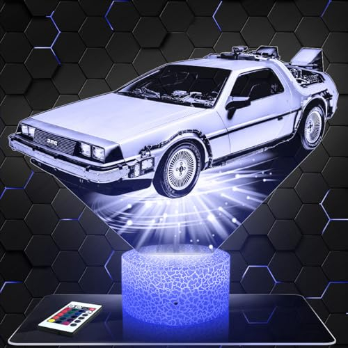 Nachttischlampe - Touch-Nachtlicht Zurück in die Zukunft 3D-LED-Lampe Illusion, Geschenkidee Weihnachten Geburtstag Junge und Mädchen Nachttischlampe Kinder- oder Erwachsenenzimmer TOP