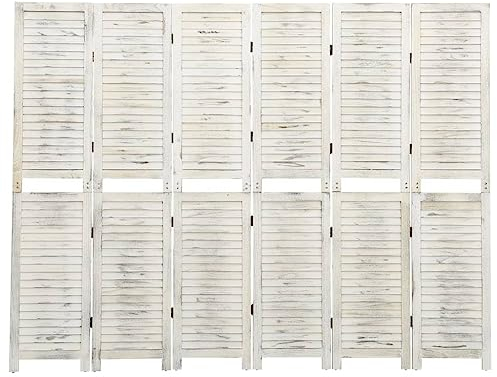 Wohnmöbel Garten 6-teilig Raumteiler antik weiß 215x166cm Massivholz