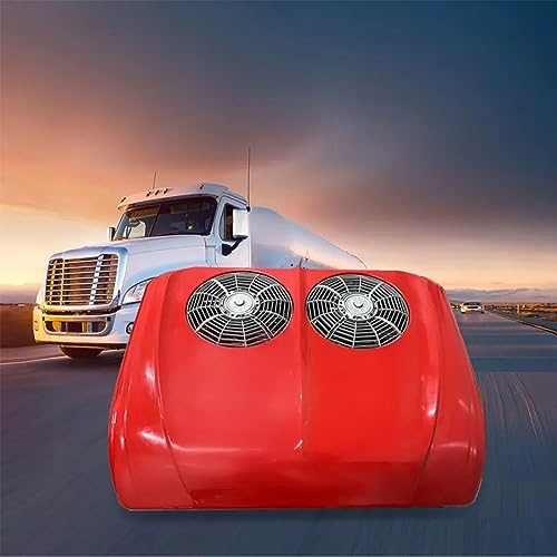 PASPRT 12 V/24 V Decken-LKW-Klimaanlage, elektrische Parkklimaanlage mit Zwei Lüftern, Zwei bürstenlose Lüfter, geeignet für LKWs, Wohnmobile und Busse (12v)