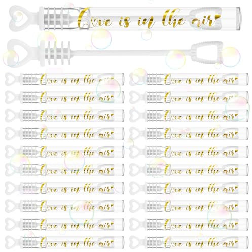 Hollowfly Wedding Mini Bubble for a Wedding Wands Bulk Heart Bubble Wand for Guests Send off Party Supplies Valentine Anniversaries Celebration(120 Pcs,Love)