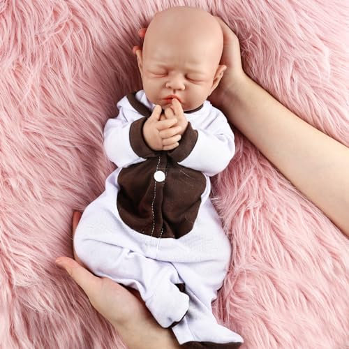 Vollence Bambola in Silicone da 31 cm Che Dorme con Caratteristiche Realistiche | Ideale per Bambini, Mamme e Collezionisti di Bambole | Perfetto Regalo di Natale - Ragazza