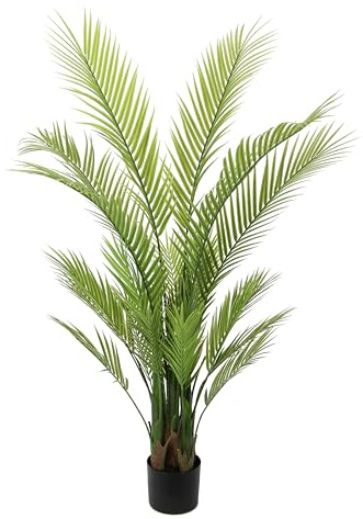 Kunstpalme Areca Kunstpflanze Palme künstlich groß Goldfruchtpalme Kunstbaum Dekopflanze Zimmerpflanze Zimmerpalme Tropische Grünpflanze Kunstpflanze Kunstblume Büropflanze Palmwedel Blumen Tropisch
