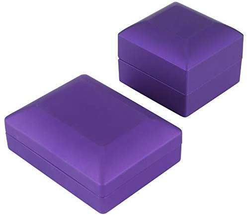 Eujgoov Schmuckschatulle mit LED-Licht, Ohrringe, Anhänger-Box, LED-Schmuckschatulle, Münzring, Anhänger, Halskette, Geschenkbox, Etui, Verlobung, Hochzeit (Purple)