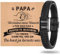 Vatertagsgeschenk Armband Herren mit Gravur Lederarmband Papa - Armband mit Name Personalisiert Armbänder für Herren Männer Schmuck Herren Ideales Papa Geschenk für Vater DAD Geburtstag Hochzeitstag
